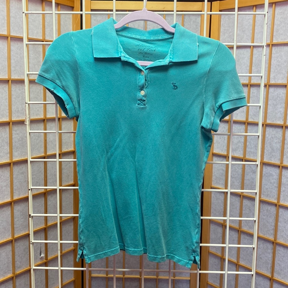 Abercrombie and Fitch Teal Polo Size M
